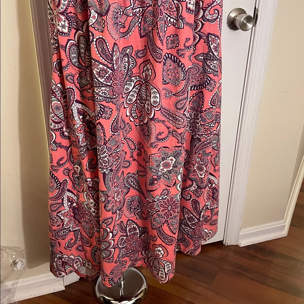 Woman Within Pink Paisley Sassy Sun Dress 4X - Picture 2 of 5